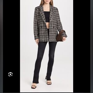 BNWT Anine Bing Madeleine tweed double-breasted blazer